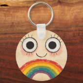 PORTE-CLÉS VISAGE HEUREUX ARC-EN-CIEL (Recto)