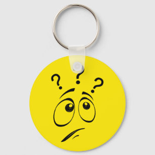 Porte-clés Visage jaune confus