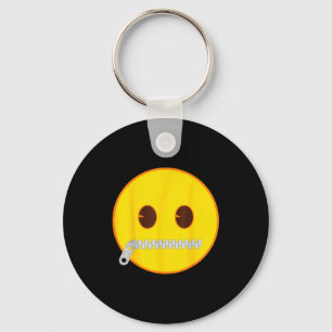 Porte-clés Visage jaune sourire bouche fermeture éclair Émoji