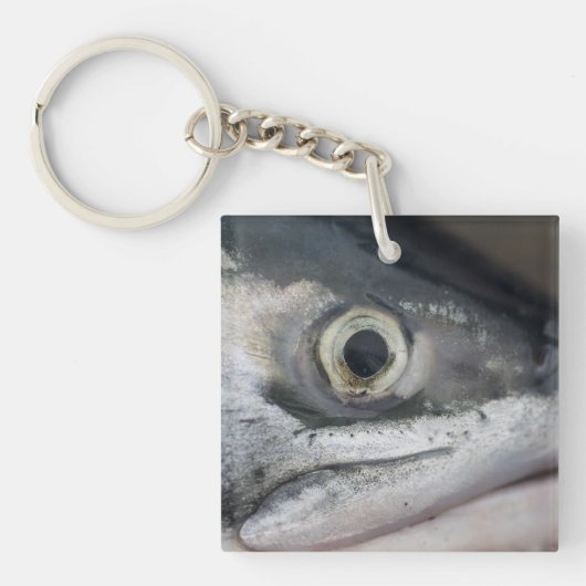Porte-clés Visage Saumon argenté (Devant)