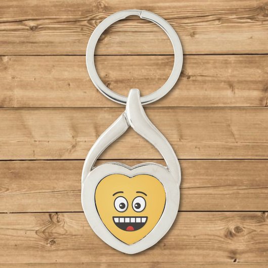 Porte-clés Visage souriant avec bouche ouverte