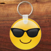 Porte-clés Visage souriant avec lunettes de soleil Cool Emoji (Recto)