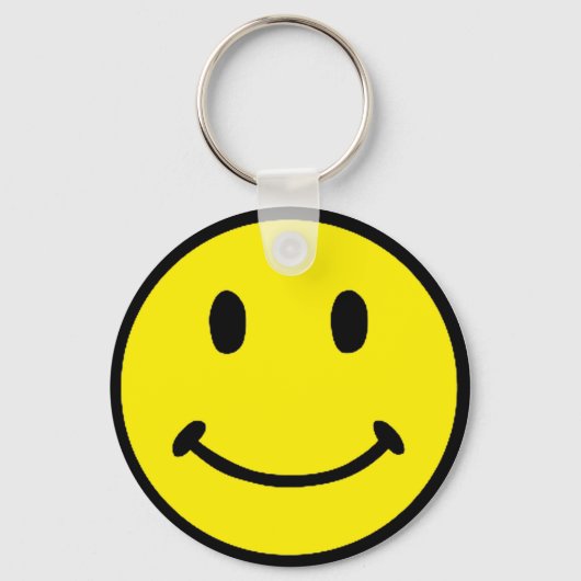 Porte-clés Visage Souriant Jaune Clair Rétro (Recto)