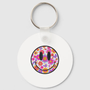 Porte-clés Visage Sourire Joyeux Rétro Marguerite Style Prépa