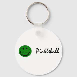 Porte-clés Visage vert drôle de Pickleball