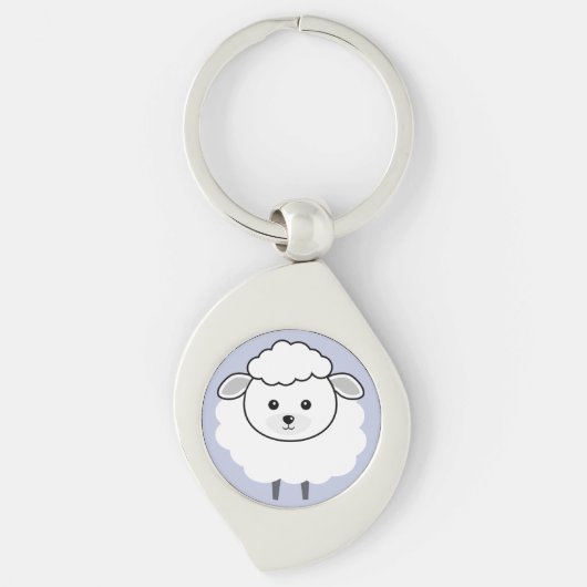 Porte-clés Visage Wooly mignon d'agneau (Devant)