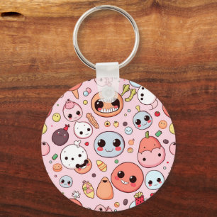 Porte-clés Visages des monstres de nourriture Whimsical