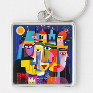 Porte-clés Visages Formes Abstraits Mignons Fantastiques