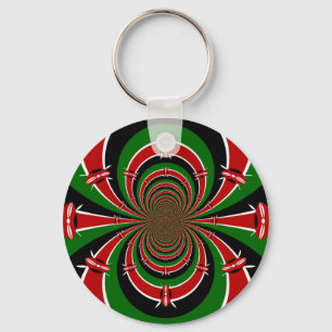 Porte-clés Vision Kenya vibrante : œuvre d'art du drapeau ken