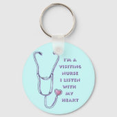Porte-clés Visiter Infirmière stéthoscope (Recto)