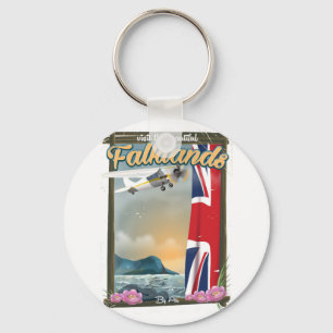 Porte-clés Visitez l'affiche de voyage des belles Malouines