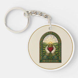Porte-clés Vitrail Claddagh
