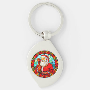 Porte-clés Vitrail Père Noël ornement de Noël-67680