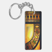 Porte-clés Vitrail victorien look élégant or noir (Devant gauche)