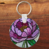 Porte-clés Vitraux Pivoine Violette (Recto)