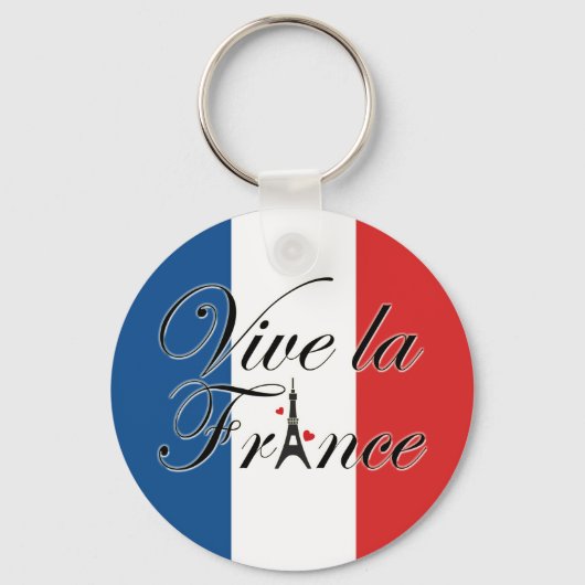 Porte-clés Vive la France Typographie (Recto)