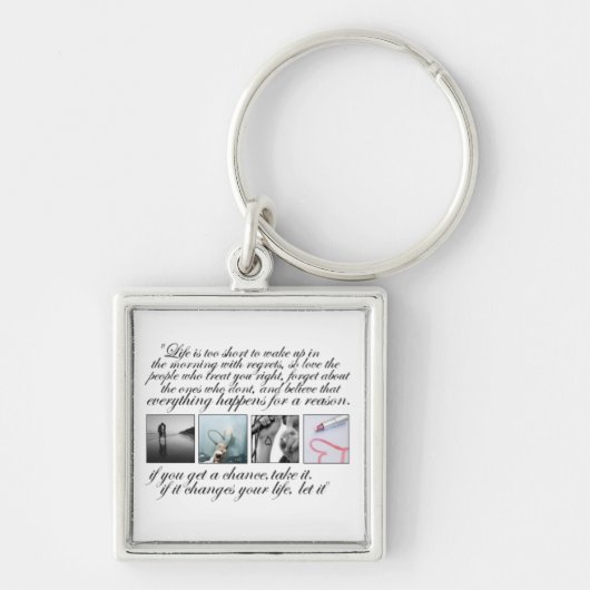 Porte-clés Vivent votre vie, aucuns regrets (Devant)