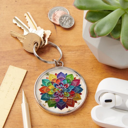 Porte-clés "Vivid Flower Mandala" (Bureau)
