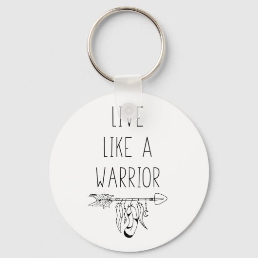 Porte-clés Vivre Comme Un Guerrier Motivationnel Mantra (Recto)