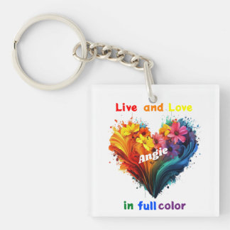 Porte-clés Vivre Et Aimer En Couleur Pleine
