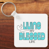 Porte-clés Vivre ma vie bienheureuse Aqua Blue (Recto)