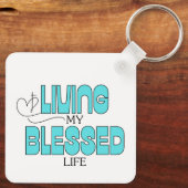 Porte-clés Vivre ma vie bienheureuse Aqua Blue (Verso)