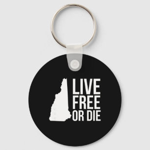 Porte-clés Vivre ou mourir Nh devise carte du New Hampshire 