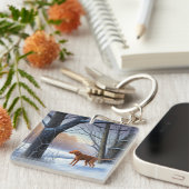 Porte-clés Vizla Laisser neiger Noël (Devant Droit)