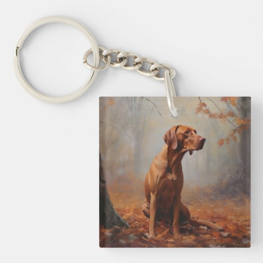 Porte-clés Vizsla à l'automne Feuilles automne Inspire (Devant)