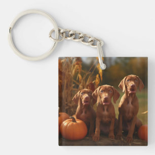 Porte-clés Vizsla Chiot Automne Citrouille délice