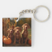 Porte-clés Vizsla Chiot Automne Citrouille délice (Dos)