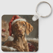 Porte-clés Vizsla de Noël Fête (Dos)