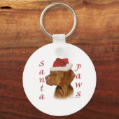 Porte-clés Vizsla Père Noël Paws (Recto)