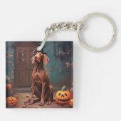 Porte-clés Vizsla Potirons Halloween Effrayant (Dos)