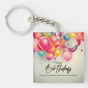Porte-clés Vœux d'anniversaire colorés