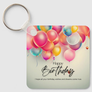 Porte-clés Vœux d'anniversaire colorés