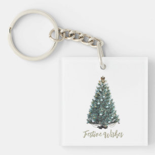 Porte-clés Vœux de fête. Conception d'arbre de Noël