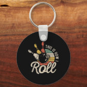 Porte-clés Voici Comment Je Roll Retro Bowling Bowler Fun Cad (Recto)