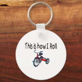 Porte-clés Voici Comment je roule (Tricycle Rouge) (Recto)