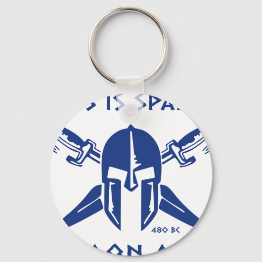 Porte-clés Voici Sparta - Molon Lave - Bleu (Recto)