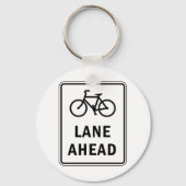 Porte-clés Voie cyclable à l'avant Symbole Cyclisme Sécurité  (Recto)