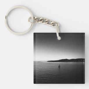 Porte-clés Voile à l'Horizon Noir et Blanc