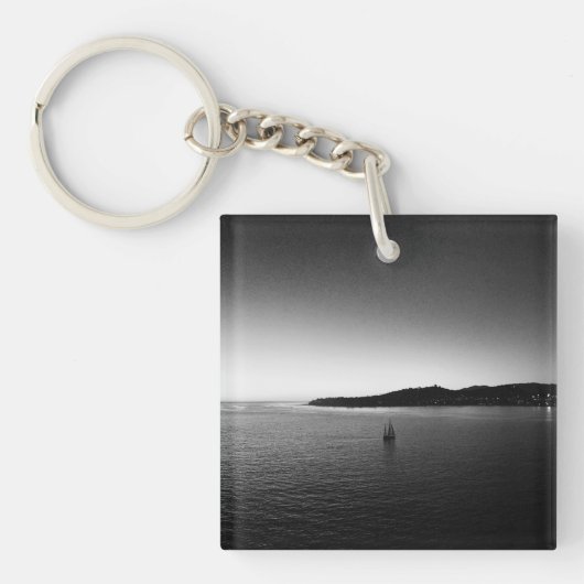 Porte-clés Voile à l'Horizon Noir et Blanc (Devant)