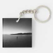 Porte-clés Voile à l'Horizon Noir et Blanc (Dos)