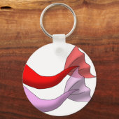 Porte-clés Voiles de sirène rouge et rose (Recto)