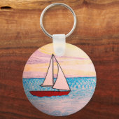 Porte-clés Voilier rouge  (Recto)