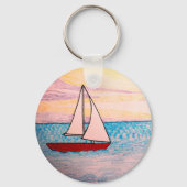 Porte-clés Voilier rouge  (Verso)