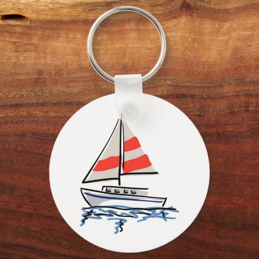 Porte-clés Voilier tropical Stylisé (Recto)
