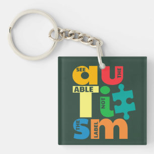 Porte-clés Voir les capacités et non l'étiquette Autism Perso