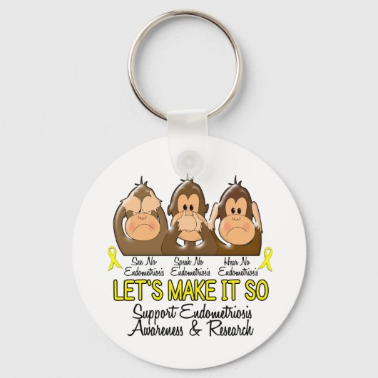 Porte-clés Voir Parler Écouter Aucune Endometriose 2 (Recto)